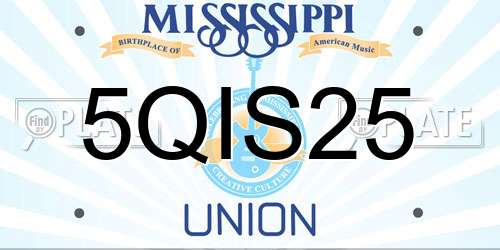 5QIS25 Mississippi License Plate