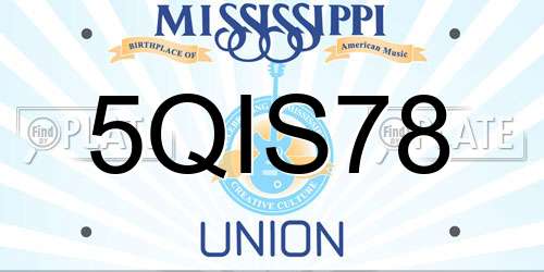 5QIS78 Mississippi License Plate