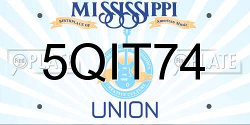 5QIT74 Mississippi License Plate