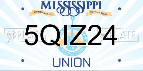 5QIZ24 Mississippi License Plate