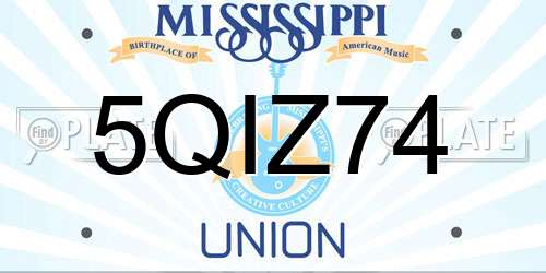 5QIZ74 Mississippi License Plate