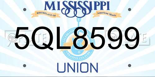 5QL8599 Mississippi License Plate