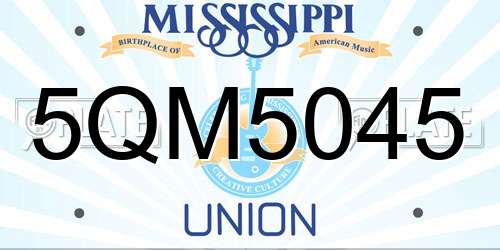 5QM5045 Mississippi License Plate