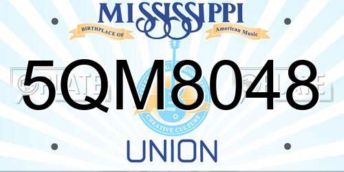 5QM8048 Mississippi License Plate