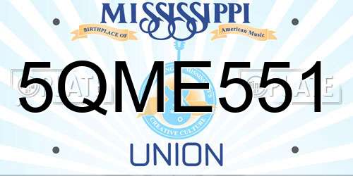 5QME551 Mississippi License Plate