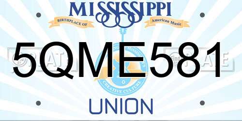 5QME581 Mississippi License Plate