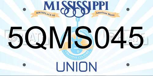 5QMS045 Mississippi License Plate