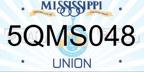 5QMS048 Mississippi License Plate