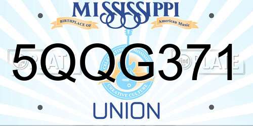 5QQG371 Mississippi License Plate