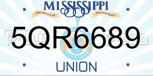 5QR6689 Mississippi License Plate