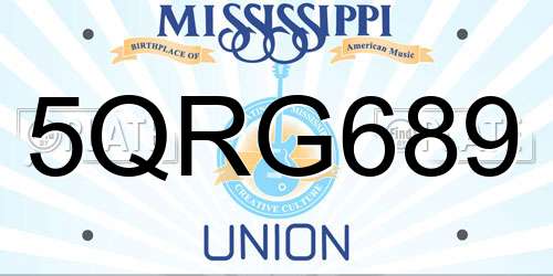 5QRG689 Mississippi License Plate