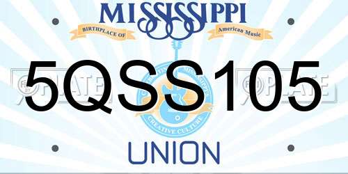 5QSS105 Mississippi License Plate