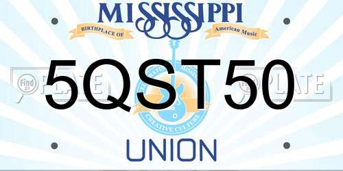 5QST50 Mississippi License Plate