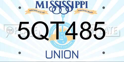 5QT485 Mississippi License Plate