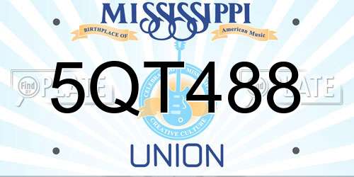 5QT488 Mississippi License Plate