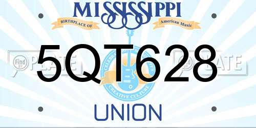 5QT628 Mississippi License Plate