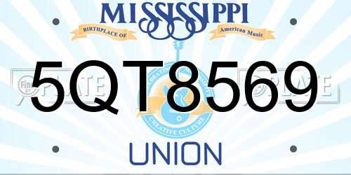 5QT8569 Mississippi License Plate