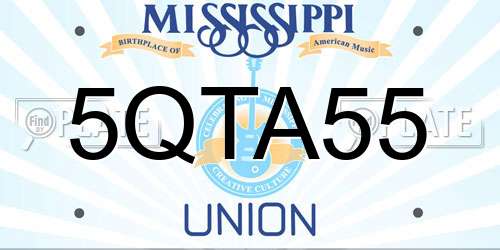 5QTA55 Mississippi License Plate