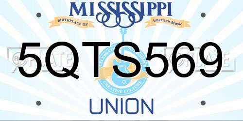 5QTS569 Mississippi License Plate