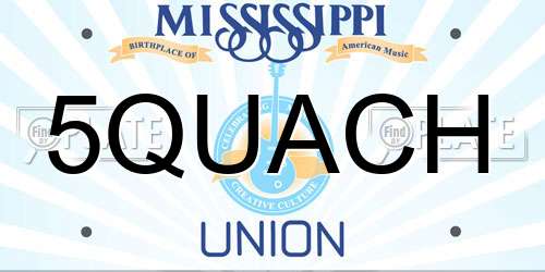 5QUACH Mississippi License Plate