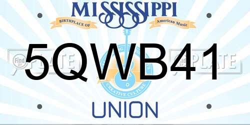 5QWB41 Mississippi License Plate