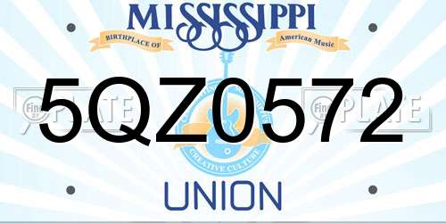 5QZ0572 Mississippi License Plate