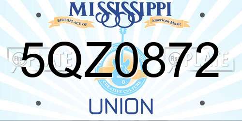 5QZ0872 Mississippi License Plate