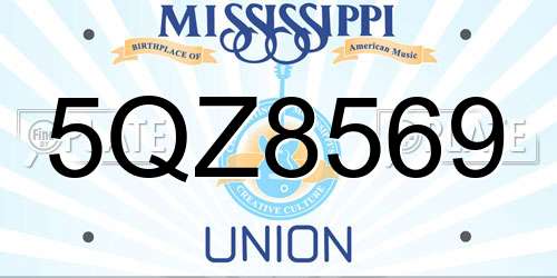 5QZ8569 Mississippi License Plate
