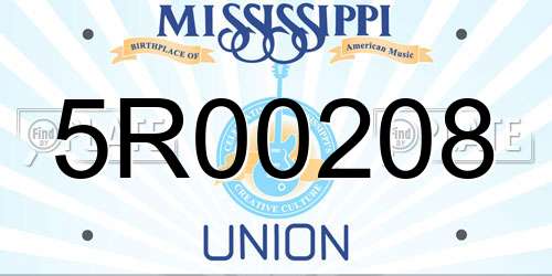 5R00208 Mississippi License Plate