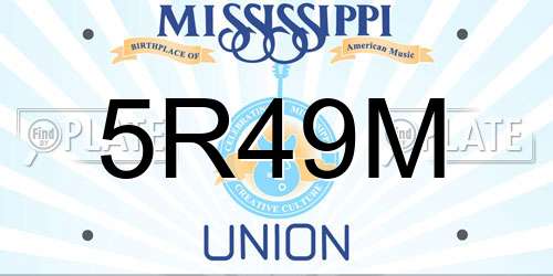 5R49M Mississippi License Plate