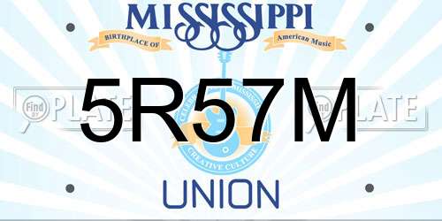 5R57M Mississippi License Plate