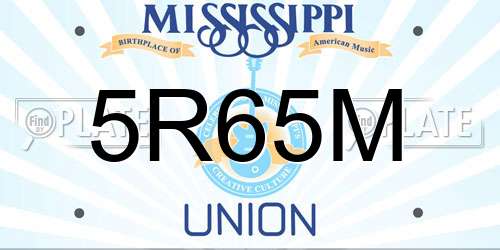 5R65M Mississippi License Plate