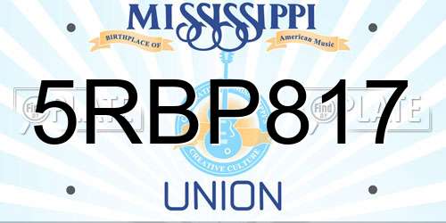 5RBP817 Mississippi License Plate