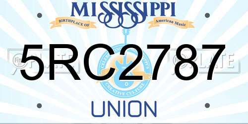 5RC2787 Mississippi License Plate