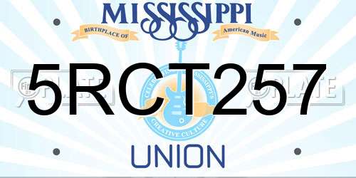5RCT257 Mississippi License Plate