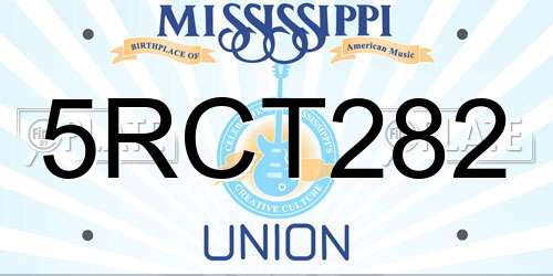 5RCT282 Mississippi License Plate