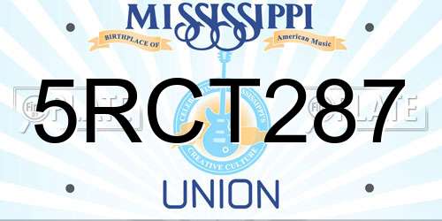 5RCT287 Mississippi License Plate