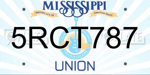 5RCT787 Mississippi License Plate