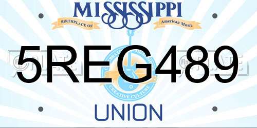 5REG489 Mississippi License Plate