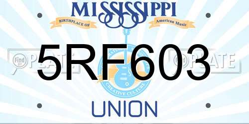 5RF603 Mississippi License Plate