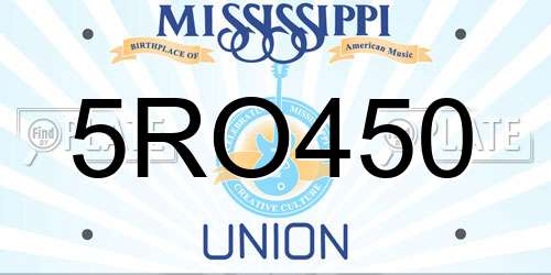 5RO450 Mississippi License Plate