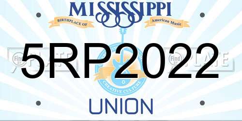 5RP2022 Mississippi License Plate