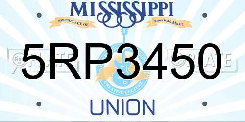 5RP3450 Mississippi License Plate