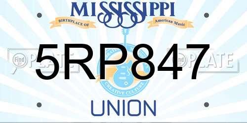 5RP847 Mississippi License Plate