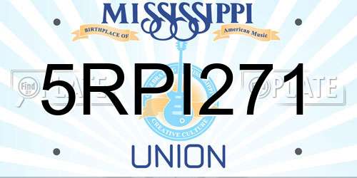 5RPI271 Mississippi License Plate