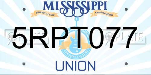 5RPT077 Mississippi License Plate