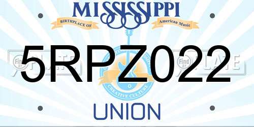 5RPZ022 Mississippi License Plate