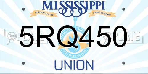 5RQ450 Mississippi License Plate