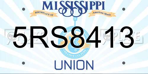 5RS8413 Mississippi License Plate