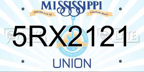 5RX2121 Mississippi License Plate